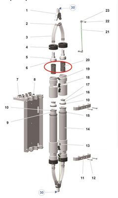 1020805 อะไหล่ปืนเคลือบผงพัดสีดําสําหรับเครื่อง Pp07