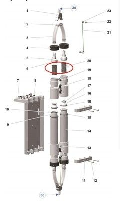 1020805 อะไหล่ปืนพ่นสีแบบ Pinch Valve สีดำ สำหรับเครื่อง Pp07
