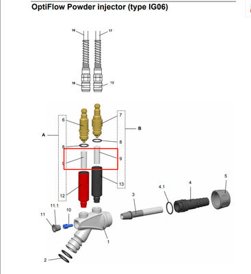 1003698# ไส้กรองสำหรับ Gema OptiFlow Powder Injector IG02 IG06