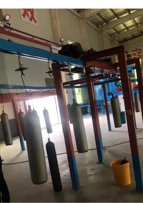 สายเคลือบผงไฟฟ้าสถิตที่ทนทานกระบอกออกซิเจนทางการแพทย์